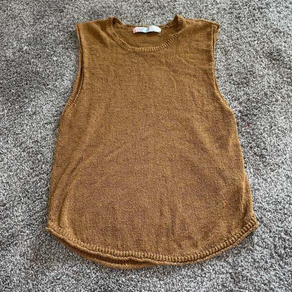 Free People Tops - Free People Beach Sleeveless Knit Sweater Tank, Brown, Size XS